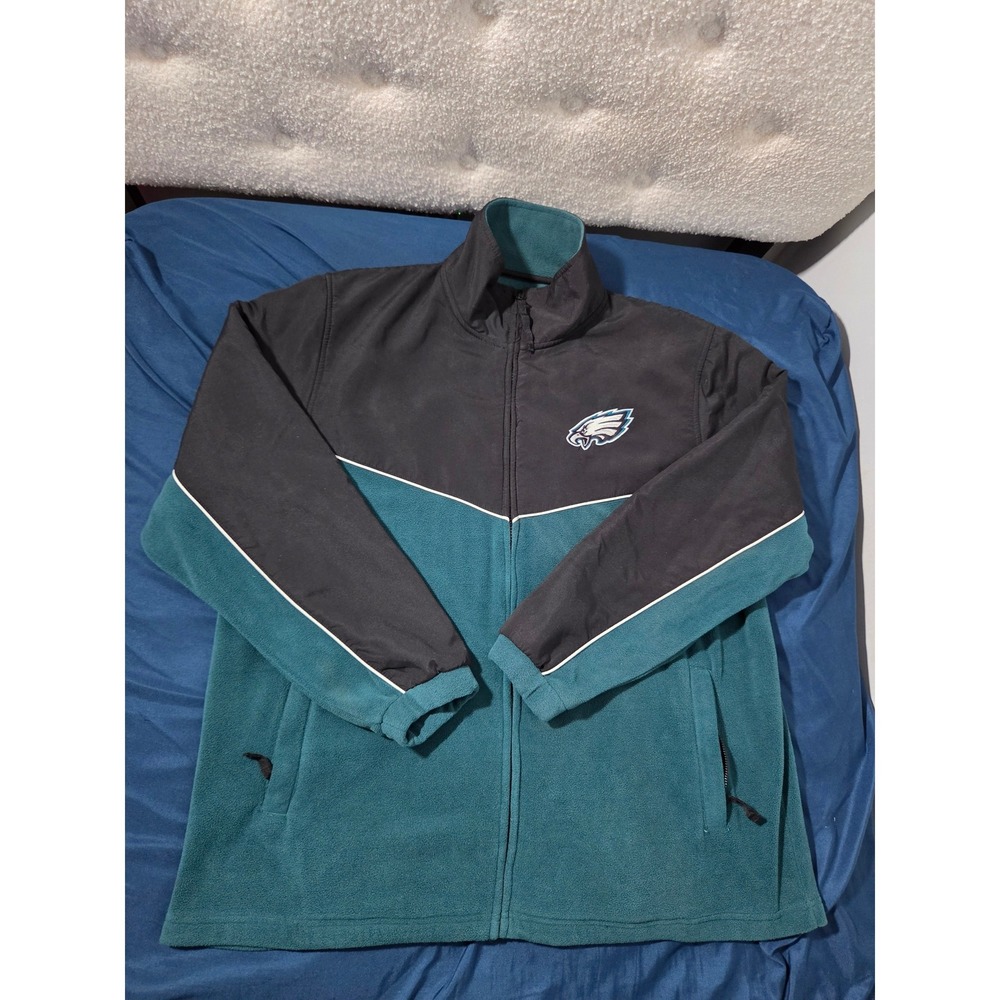 NFL Philadelphia Eagles G-III Full Zip Fleece Jacket Mens Large Green Black